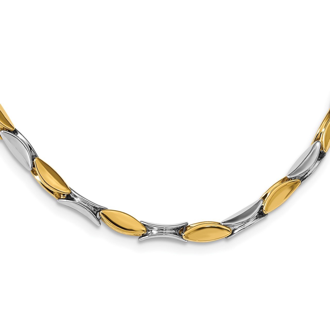 Leslie's 14K Two-tone Polished Fancy Link Necklace