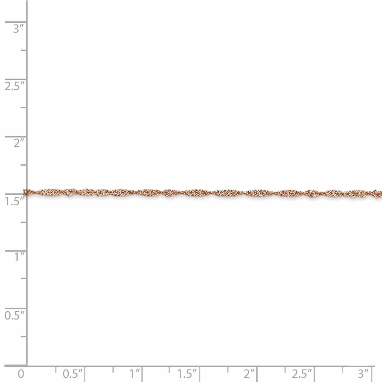 Leslie's 14K Rose Gold 1mm Singapore with Lobster Clasp Chain-4