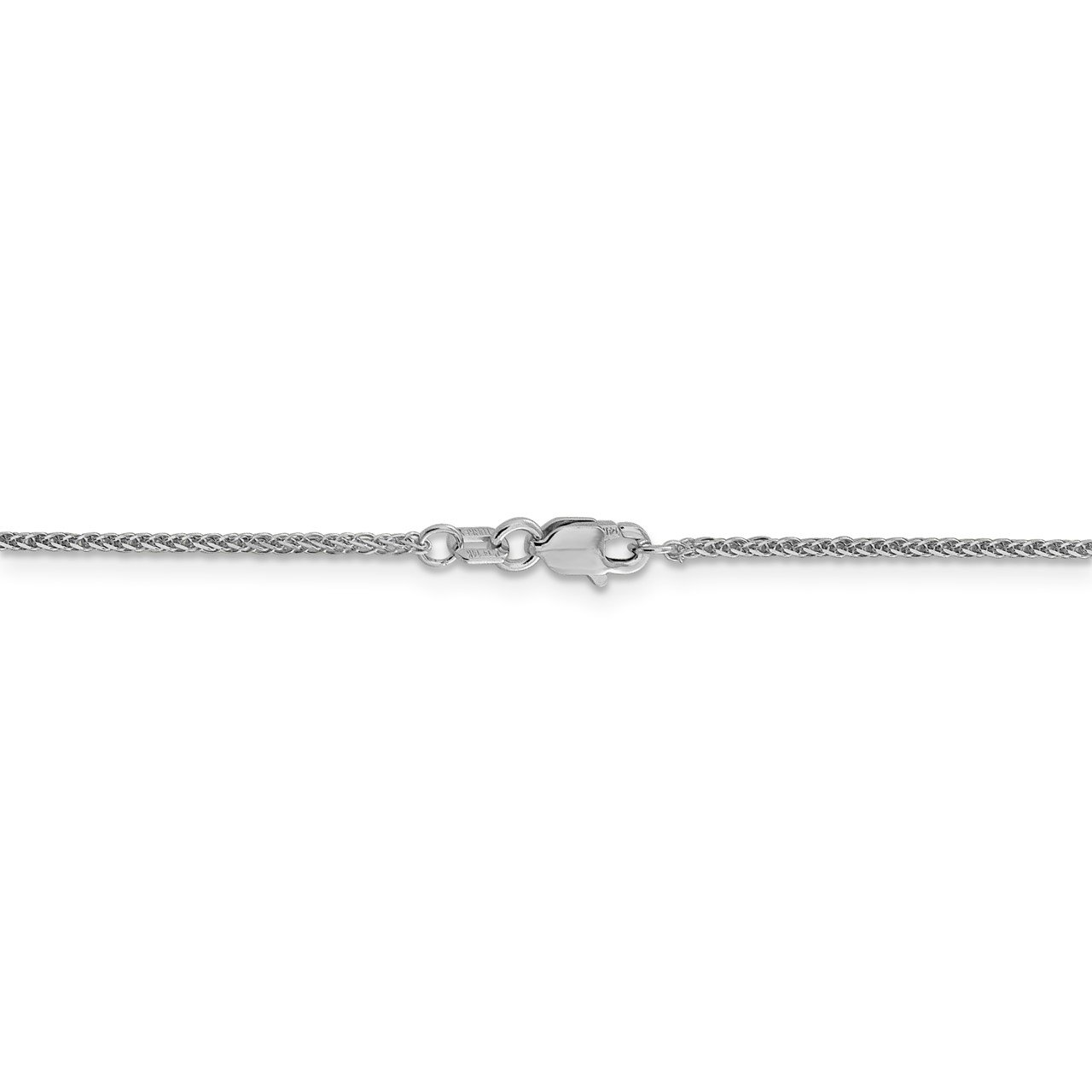 Leslie's 14K White Gold 1mm D/C Quadra Wheat Chain-3