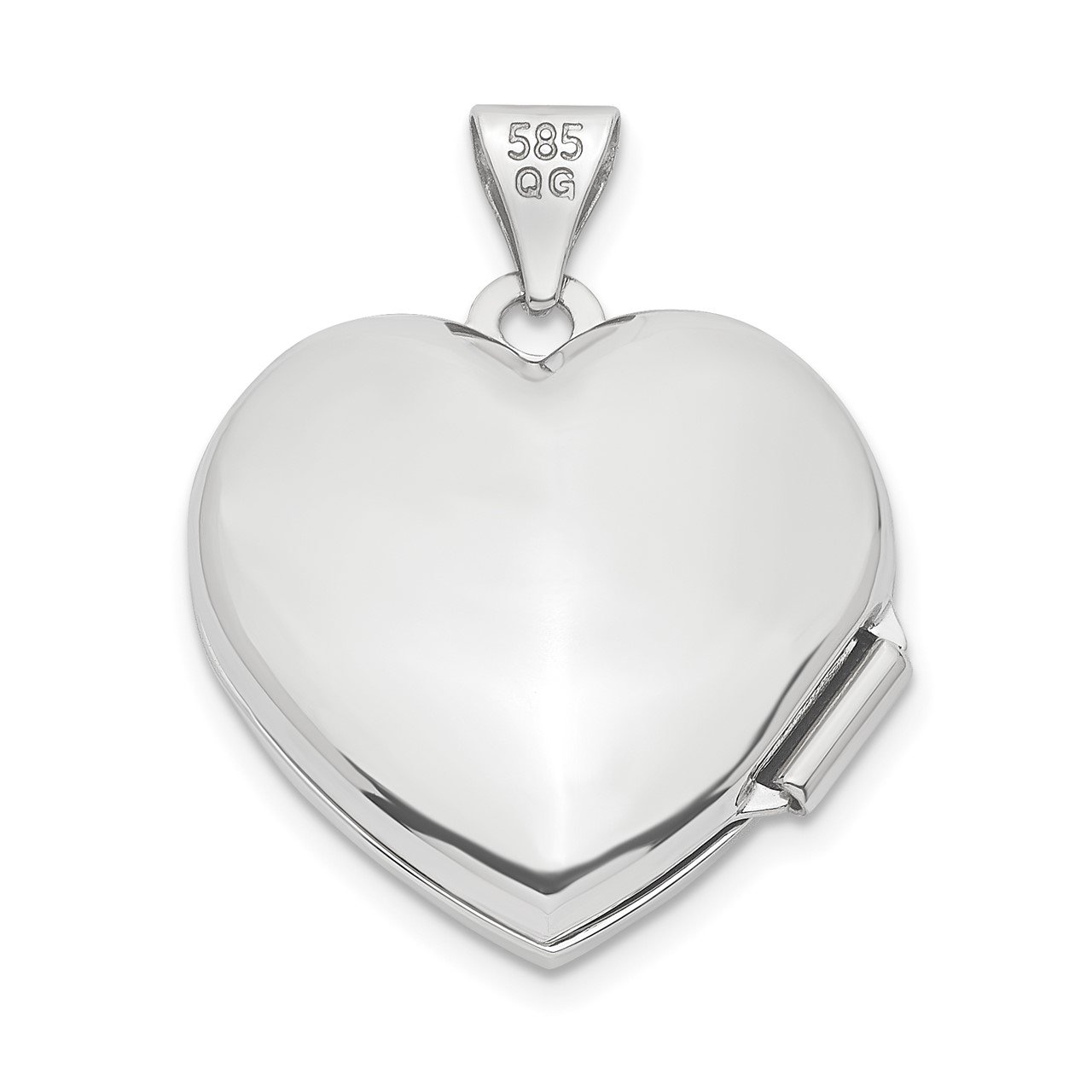 14k White Gold Tree 18mm Heart Locket-3