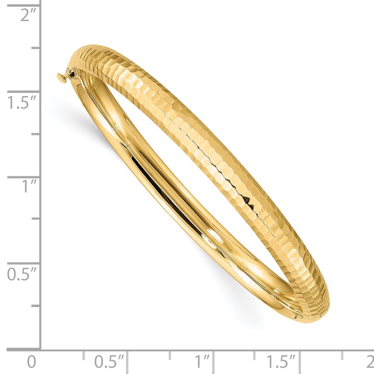 14k 3/16 Hammered Children's Hinged Bangle-2