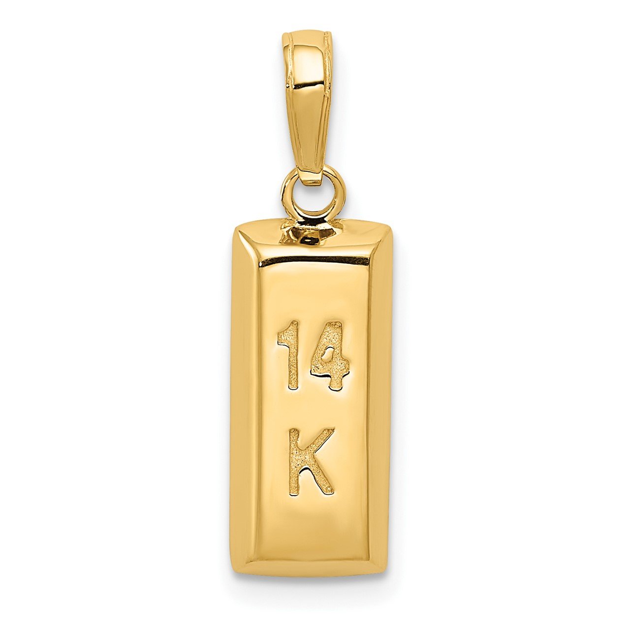 14k 3-D, 14k Gold Bar Pendant