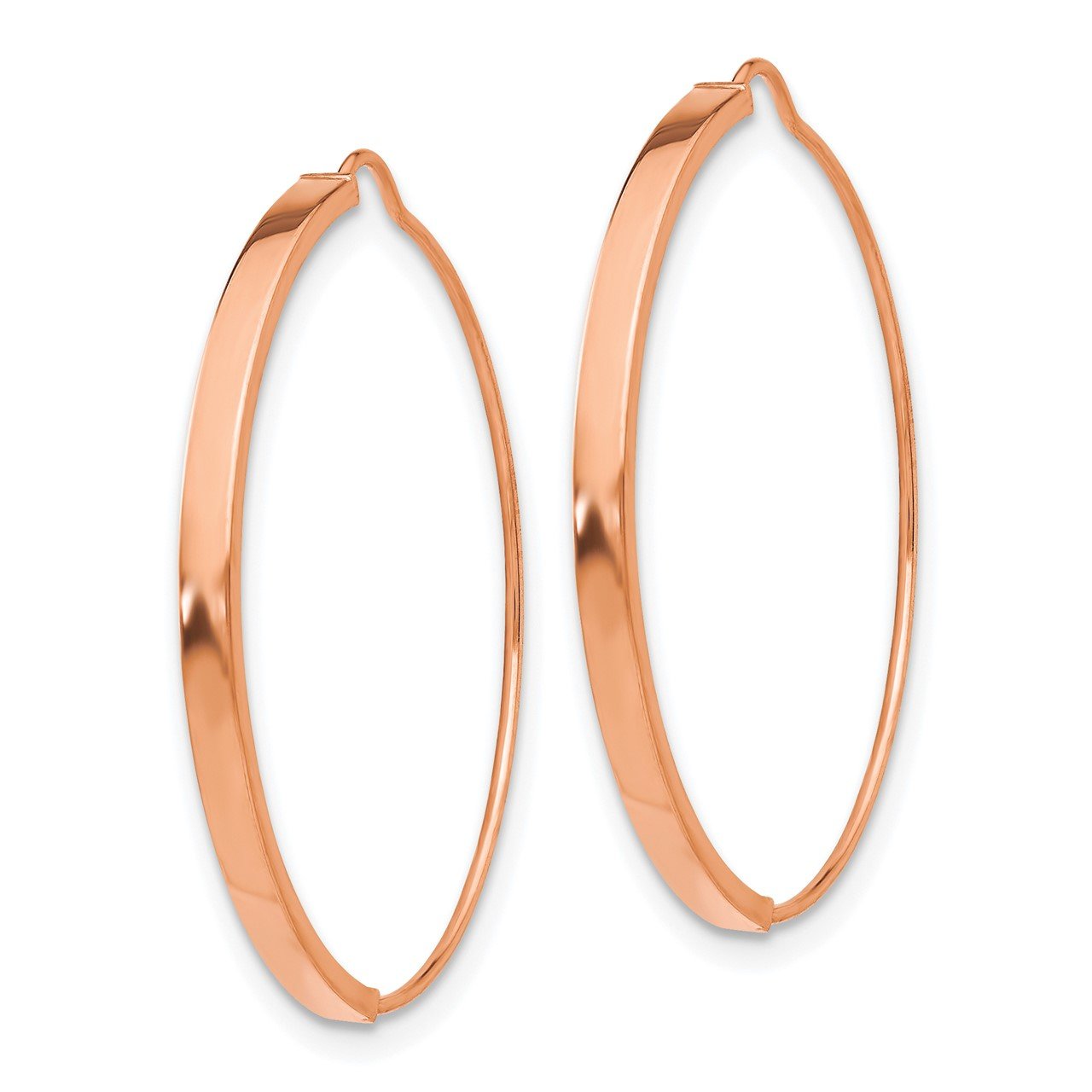 14k Rose Gold Wire Hoop Earrings-1