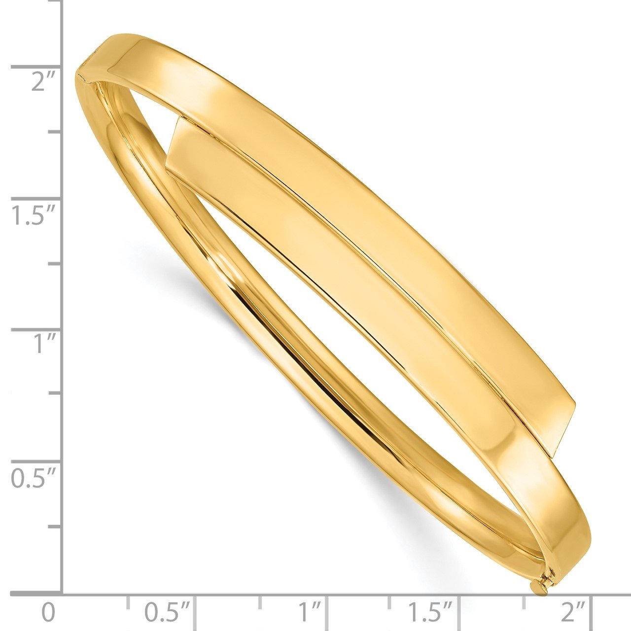 14ky 3/16 Polished Overlap Hinged Bangle-2