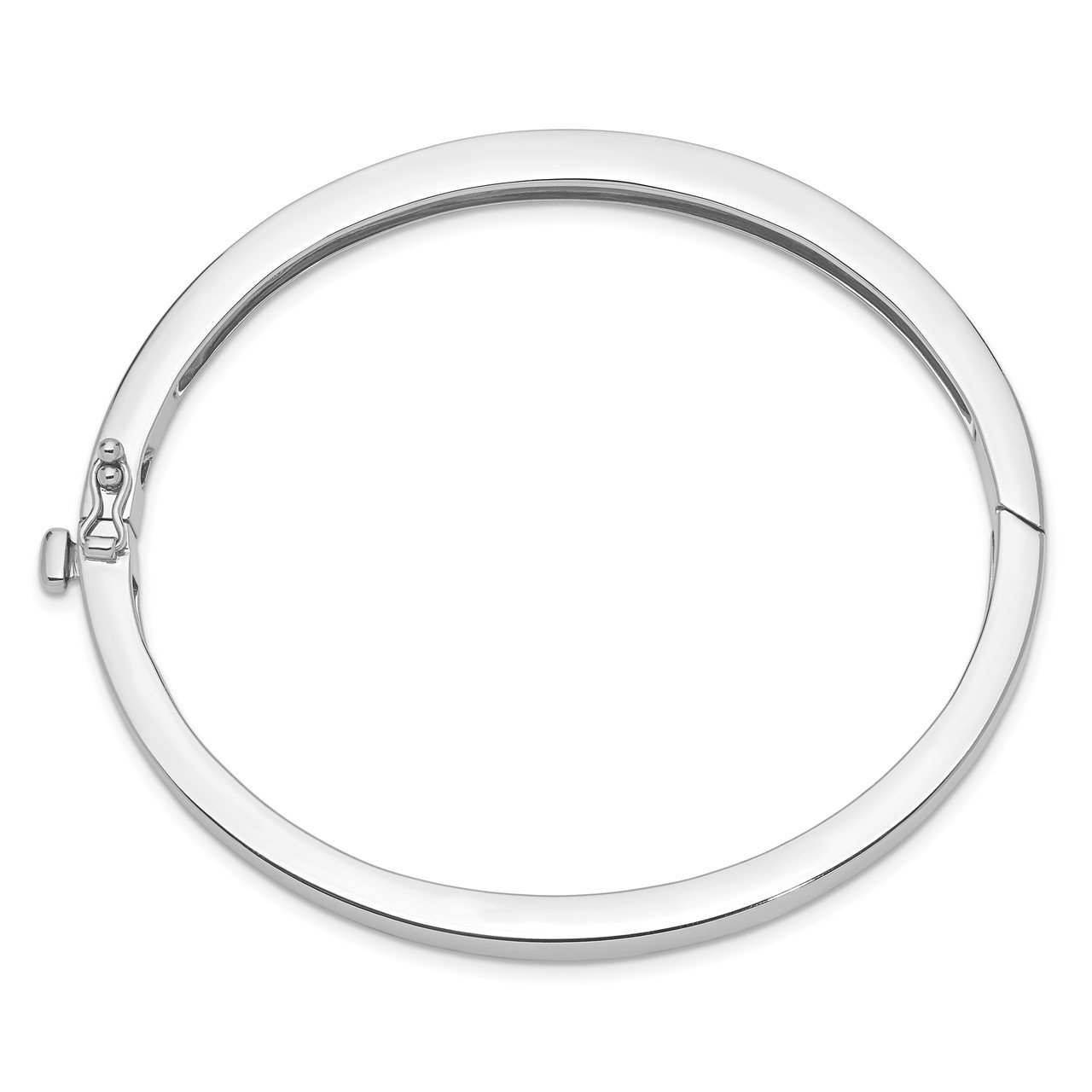 14k White Gold 5.3mm Polished Solid Hinged Bangle Bracelet-1