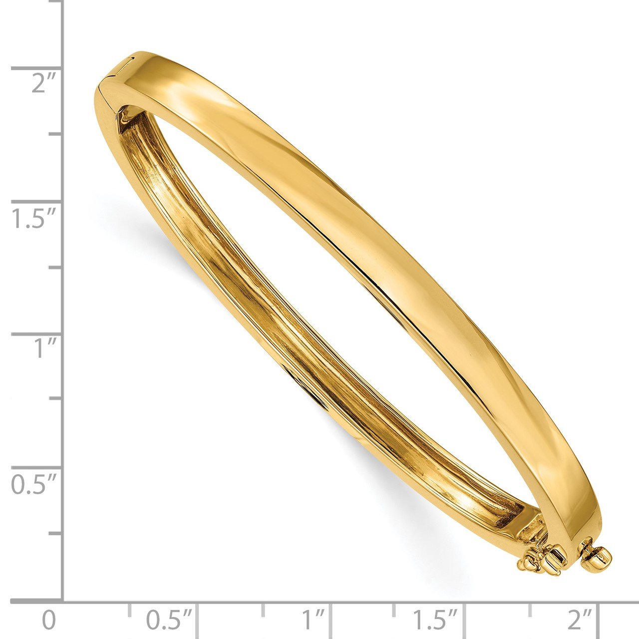 14k 5.3mm Polished Solid Hinged Bangle Bracelet-2