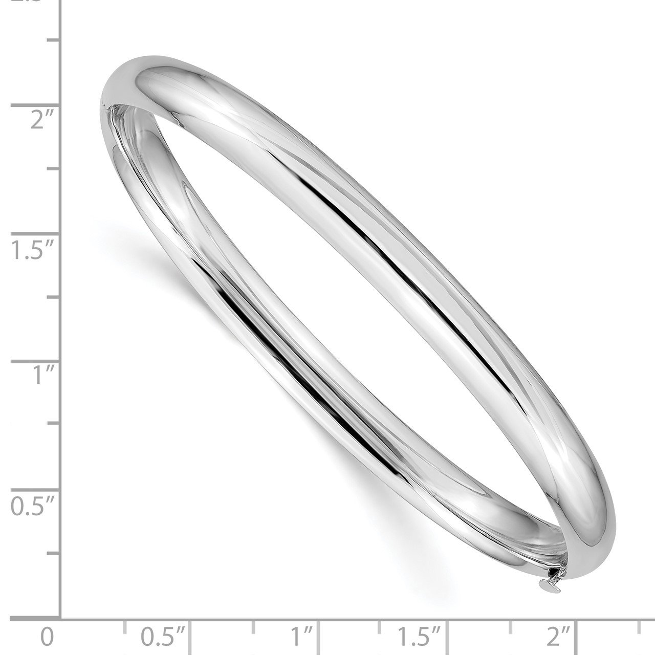 14k White Gold High Polished 6.00mm Hinged Bangle-2
