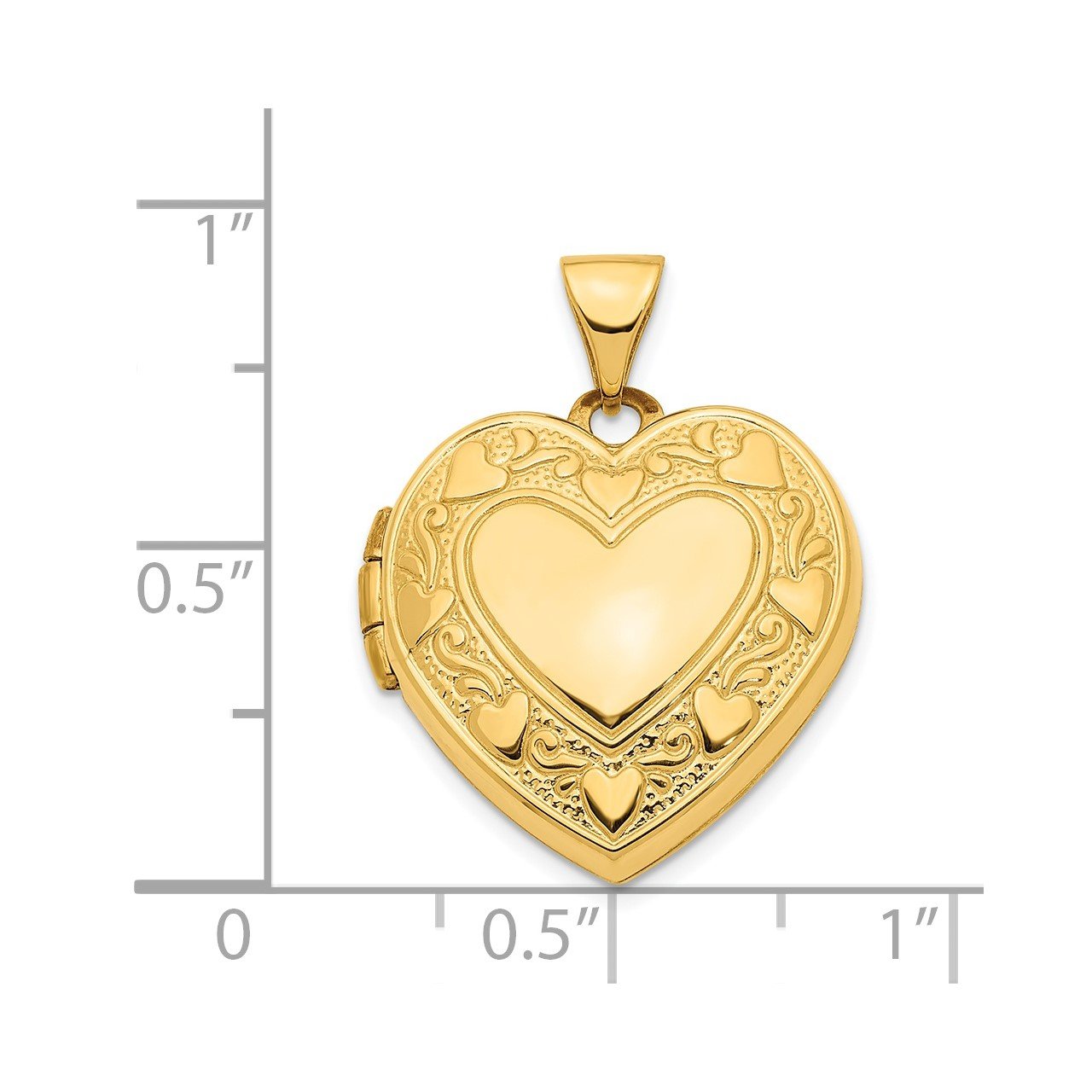 14K Pink Fabric Hearts with LOVE 19mm Heart Locket Pendant-4