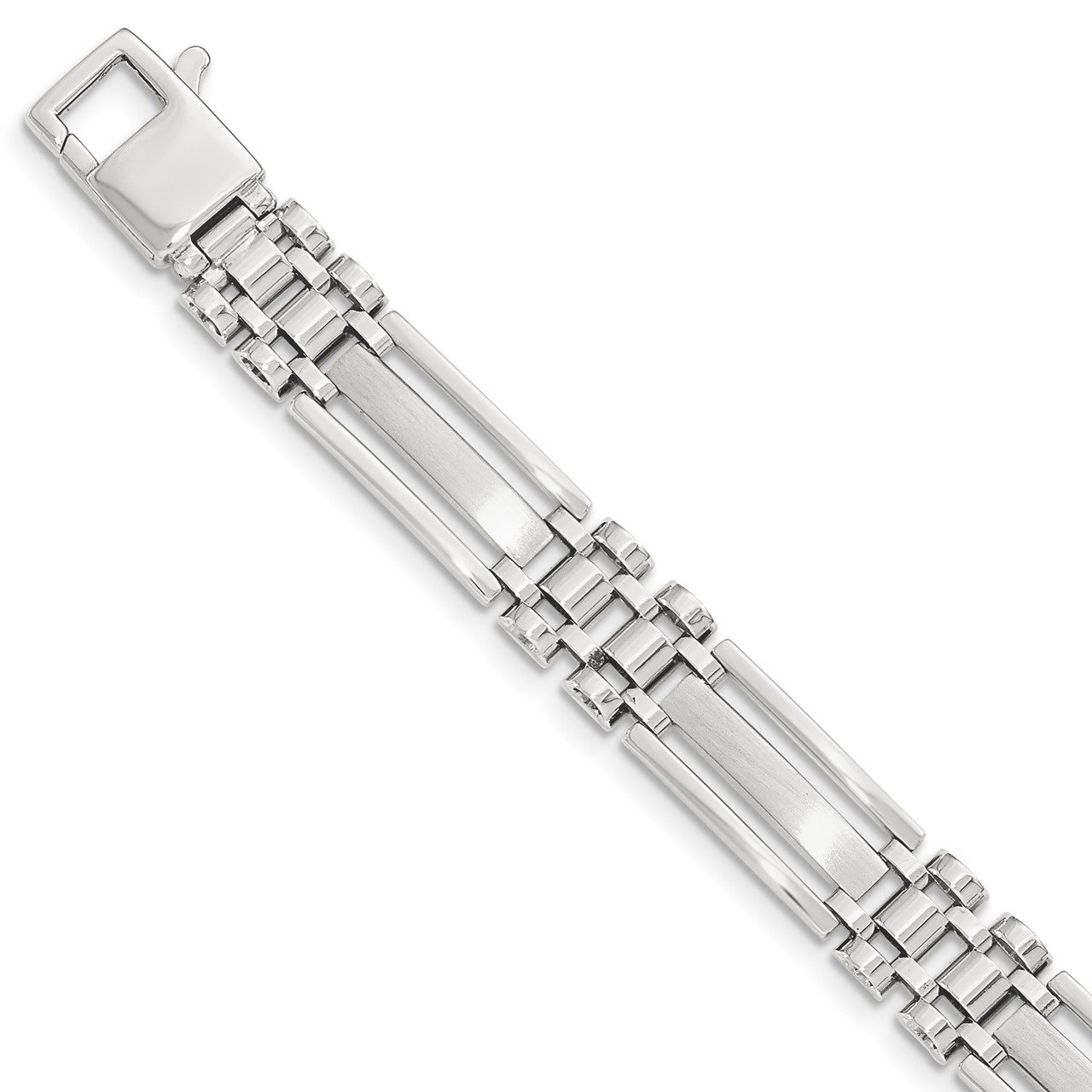 Leslie's 14K Polished Diamond-cut Fancy Link Reversible Brac