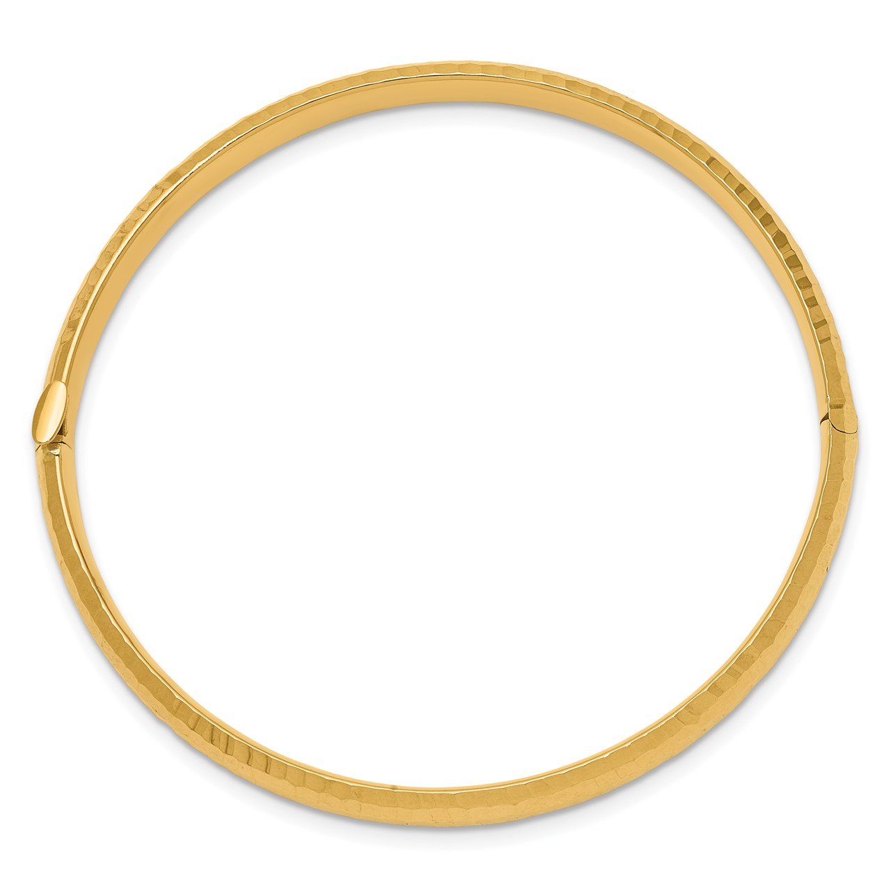 14k 3/16 Hammered Children's Hinged Bangle-1