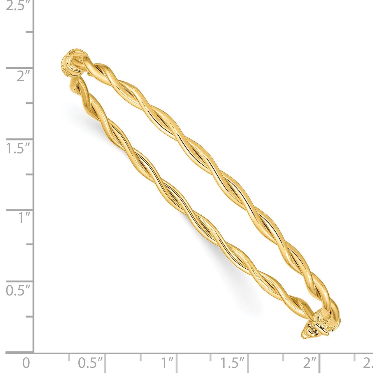14K Yellow Gold Twisted Hinged Bangle-2