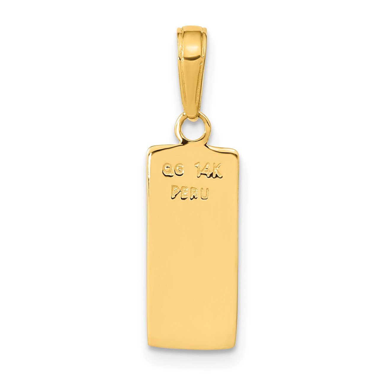 14k 3-D, 14k Gold Bar Pendant-2