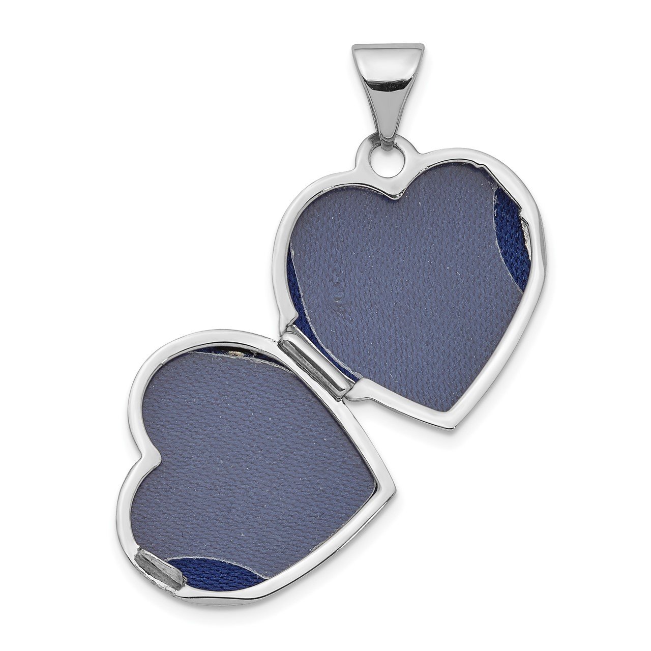14K White Gold Polished 15mm Floral Heart Locket-1