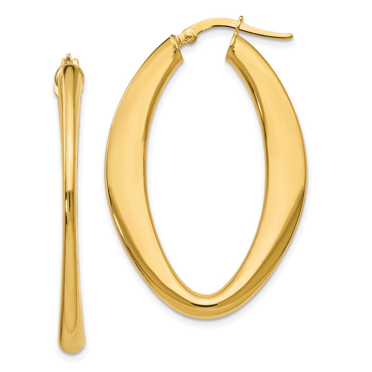 Leslie's 14K Polished Oval Hoop Earrings