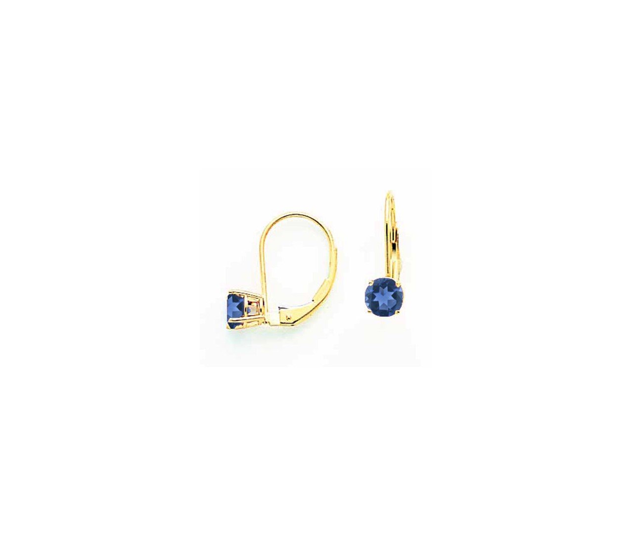 14k 5mm Sapphire leverback earring