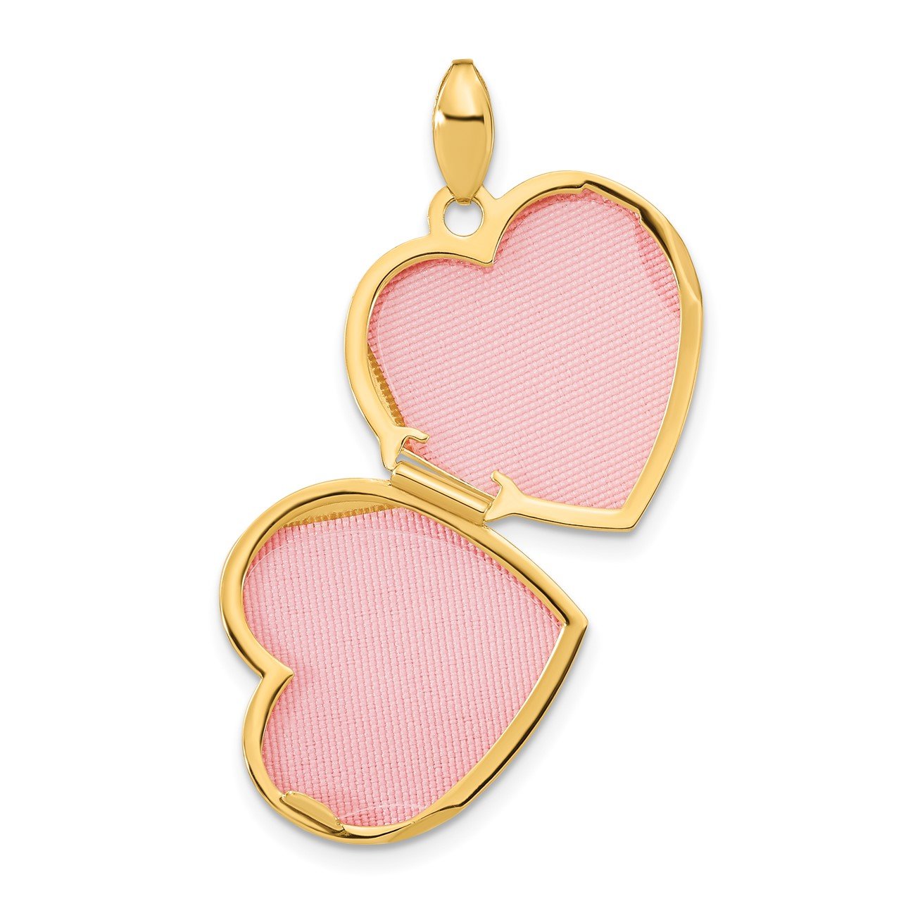 14k Quilted Texture 18mm Heart Locket-4