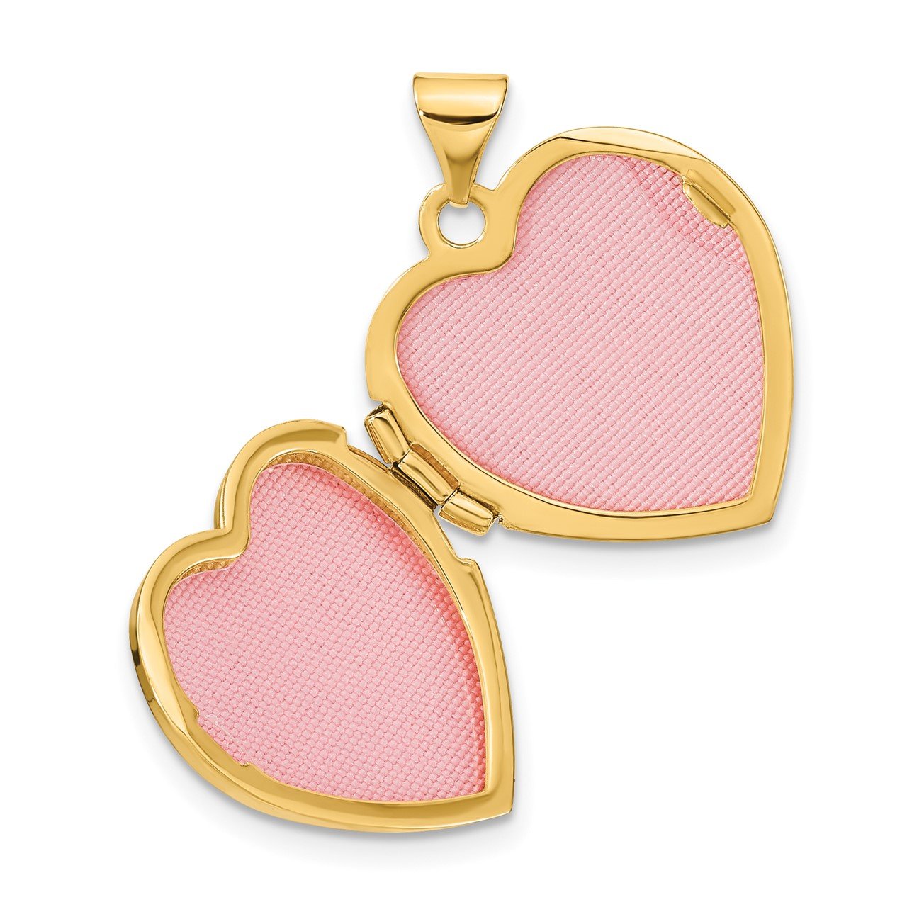 14k Brushed with Beaded Edge 18mm Heart Locket-4