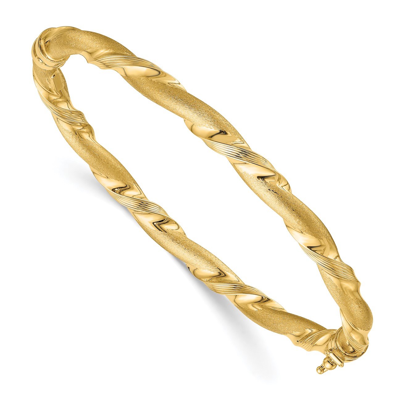 Leslie's 14K Brushed and Polished Twisted Hinged Bangle