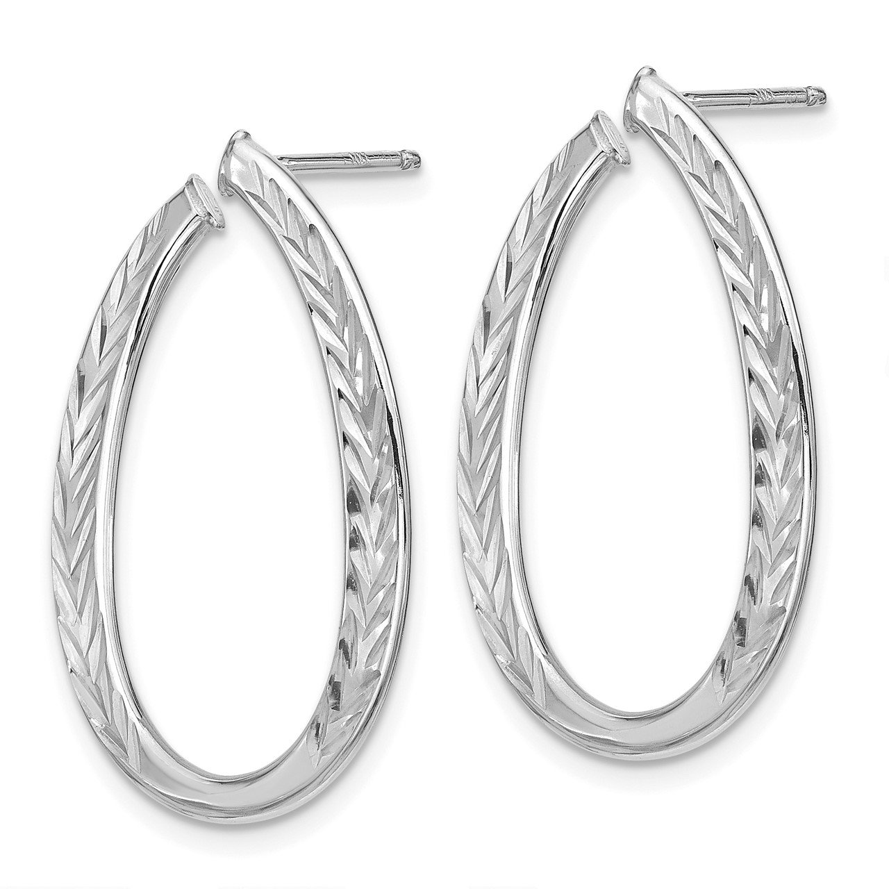 Leslie's 14K White Gold Polished D/C Hoop Earrings-1