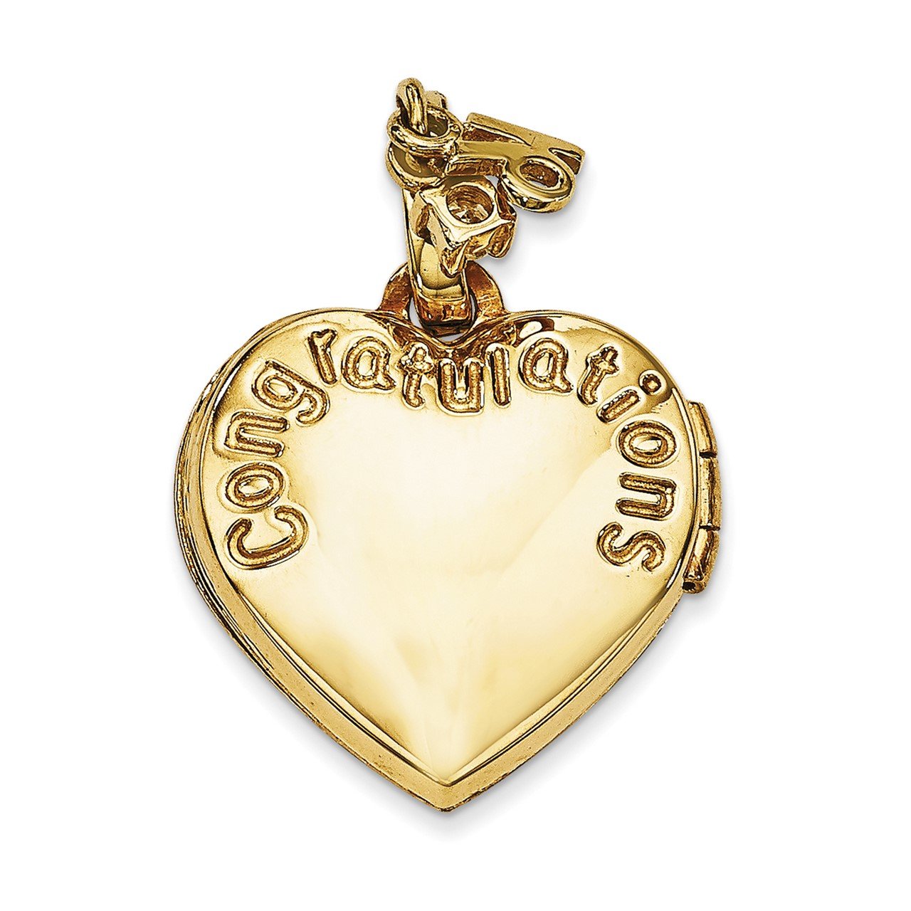 14k 15mm Heart Happy 16th Birthday with CZ Locket-2