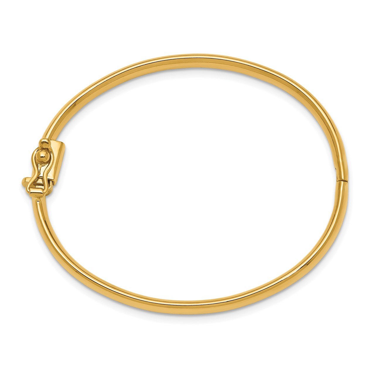 14k Polished Hinged Safety Clasp Baby Bangle-1