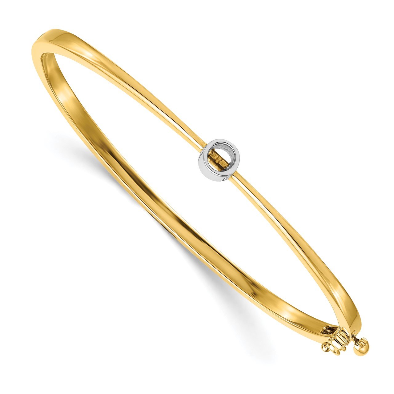 14k Two-tone Hinged Bangle Bracelet Mounting