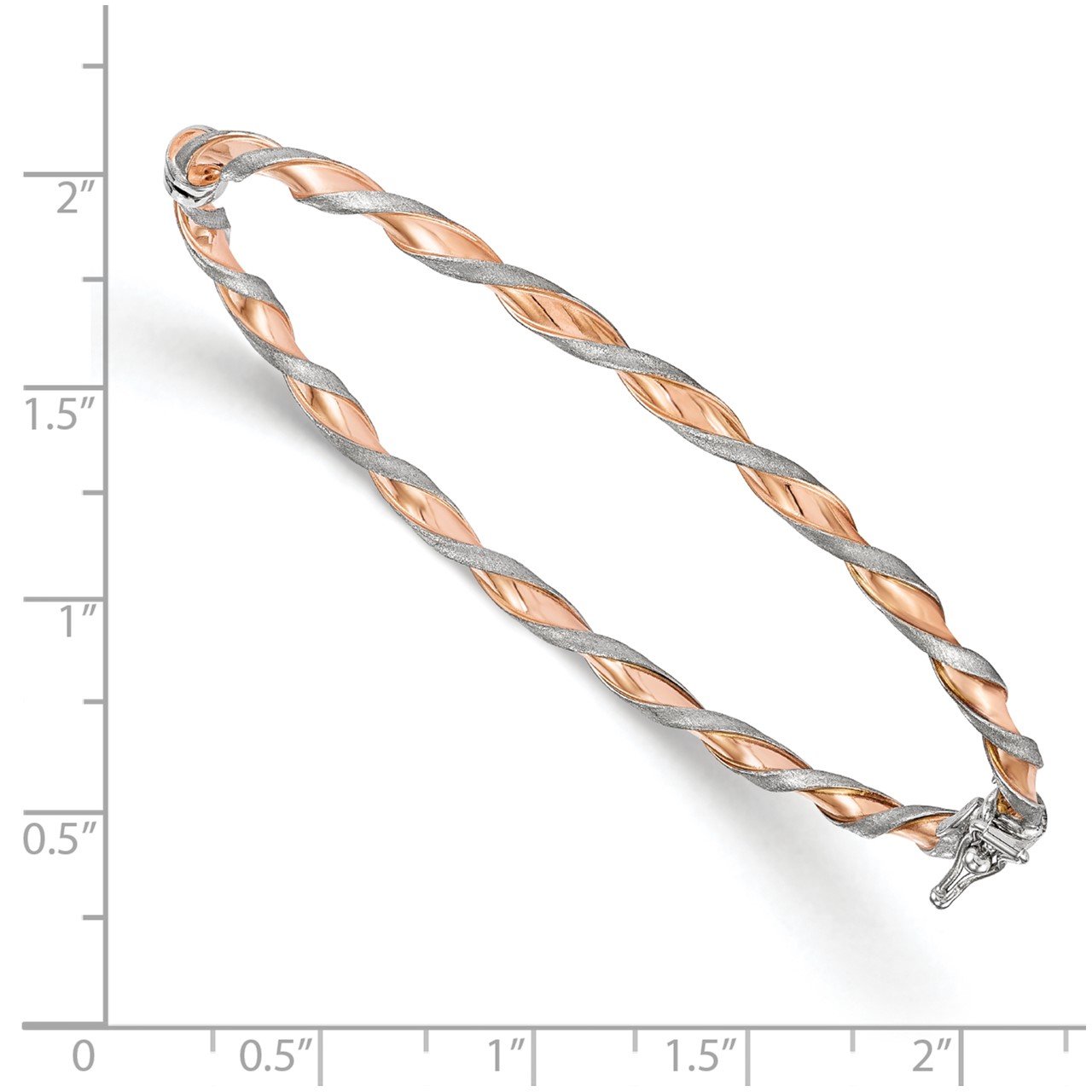 Leslie's 14K White Gold with Rose-tone Twisted Bangle-1
