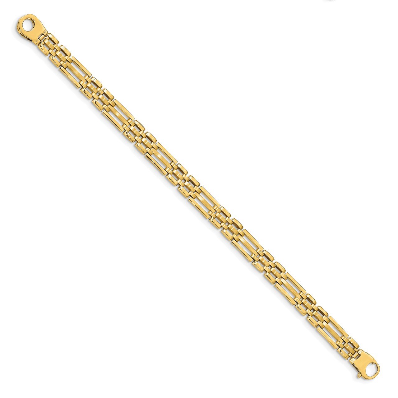 14k Satin and Polished Men's Link Bracelet-1