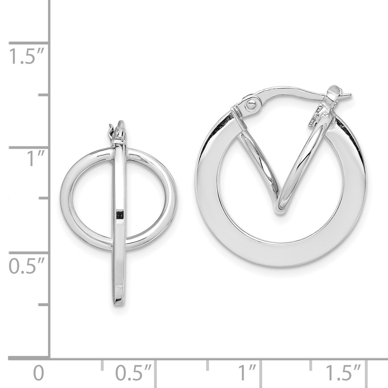 14K White Gold Hoop Earrings-1