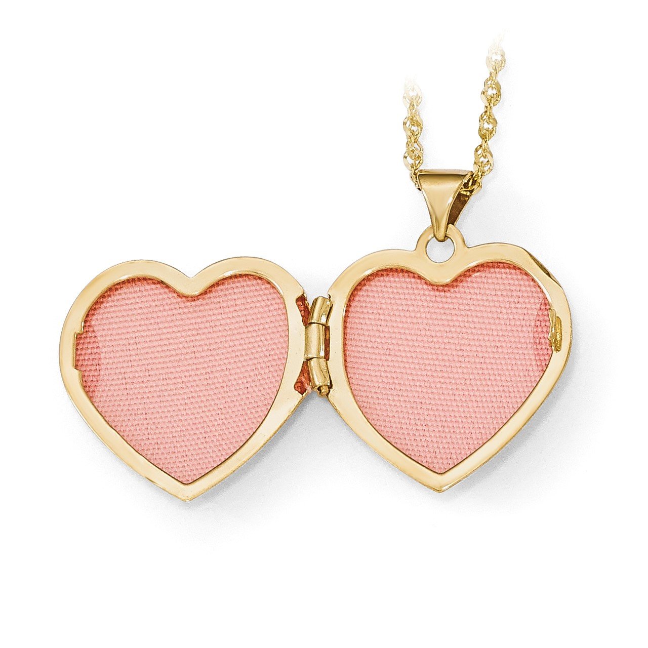 Leslie's 14k Rhodium-plated Polished Heart Locket Pendant-1