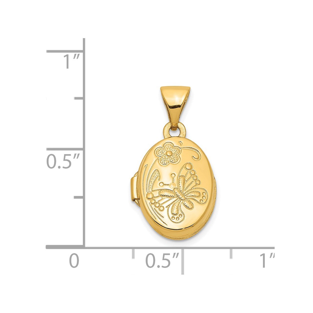 14k Floral and Butterfly Locket-4