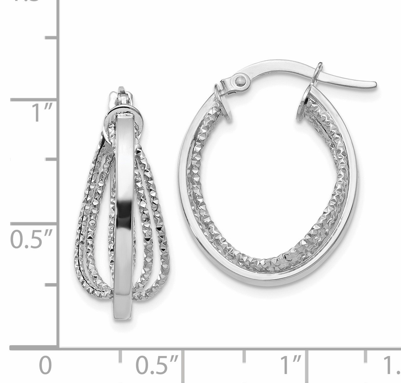 Leslie's 14K White Gold Polished Twist Hoop Earrings-1