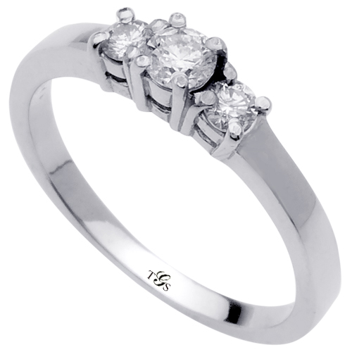 14K White Gold Natural Diamond Engagement Ring | The Gold Store