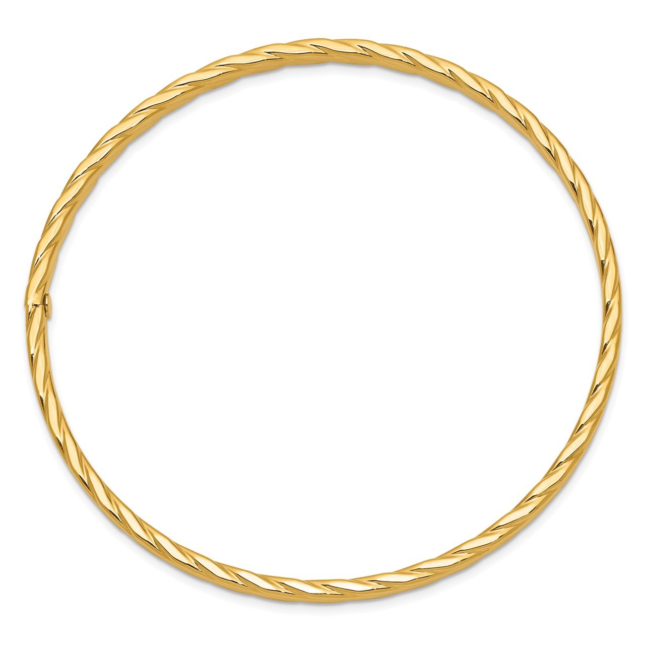 14K 4mm Textured Twist Slip-on Bangle-1