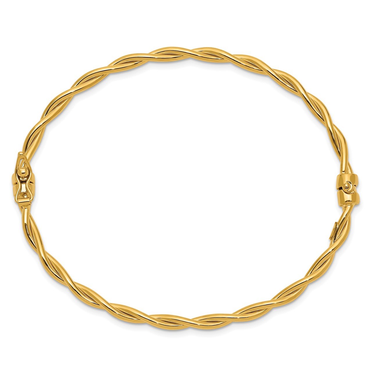 14K Yellow Gold Twisted Hinged Bangle-1