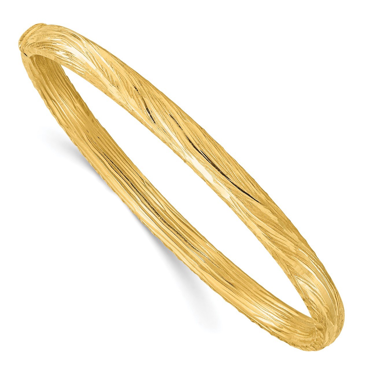 Leslie's 14K Two-tone Polished D/C Hinged Bangle | The Gold Store