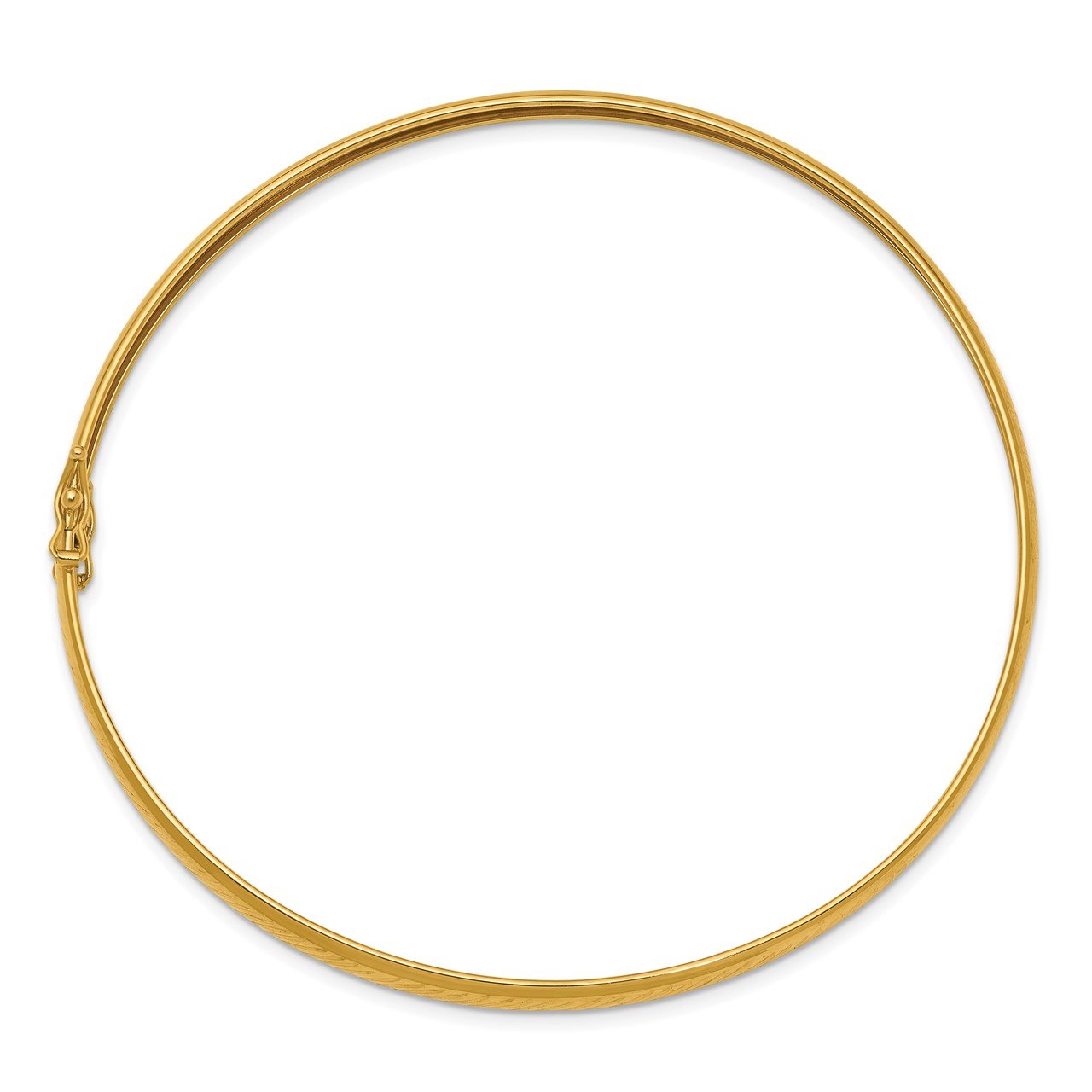 14K Yellow Gold Polished D/C Flexible Bangle-1