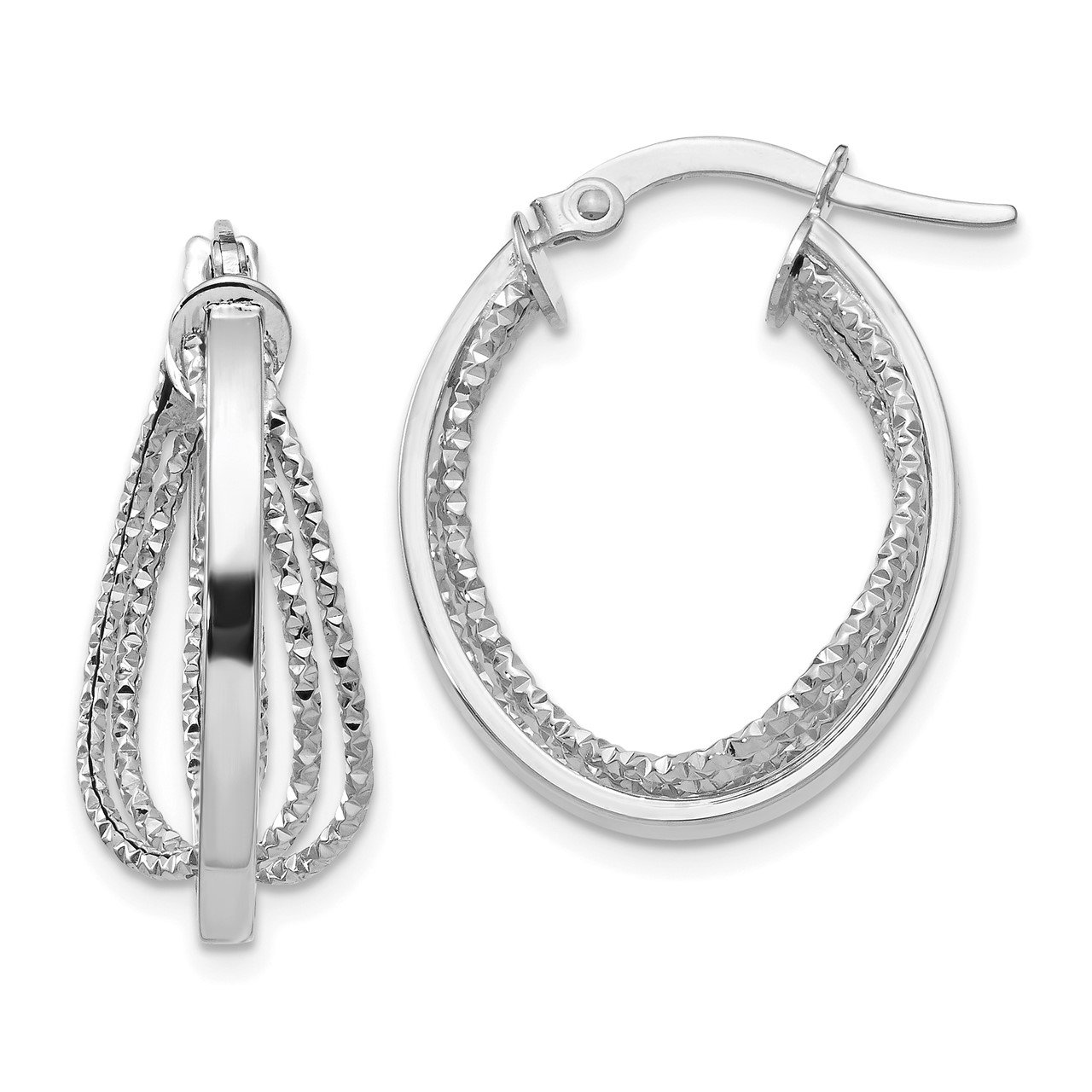 Leslie's 14K White Gold Polished Twist Hoop Earrings