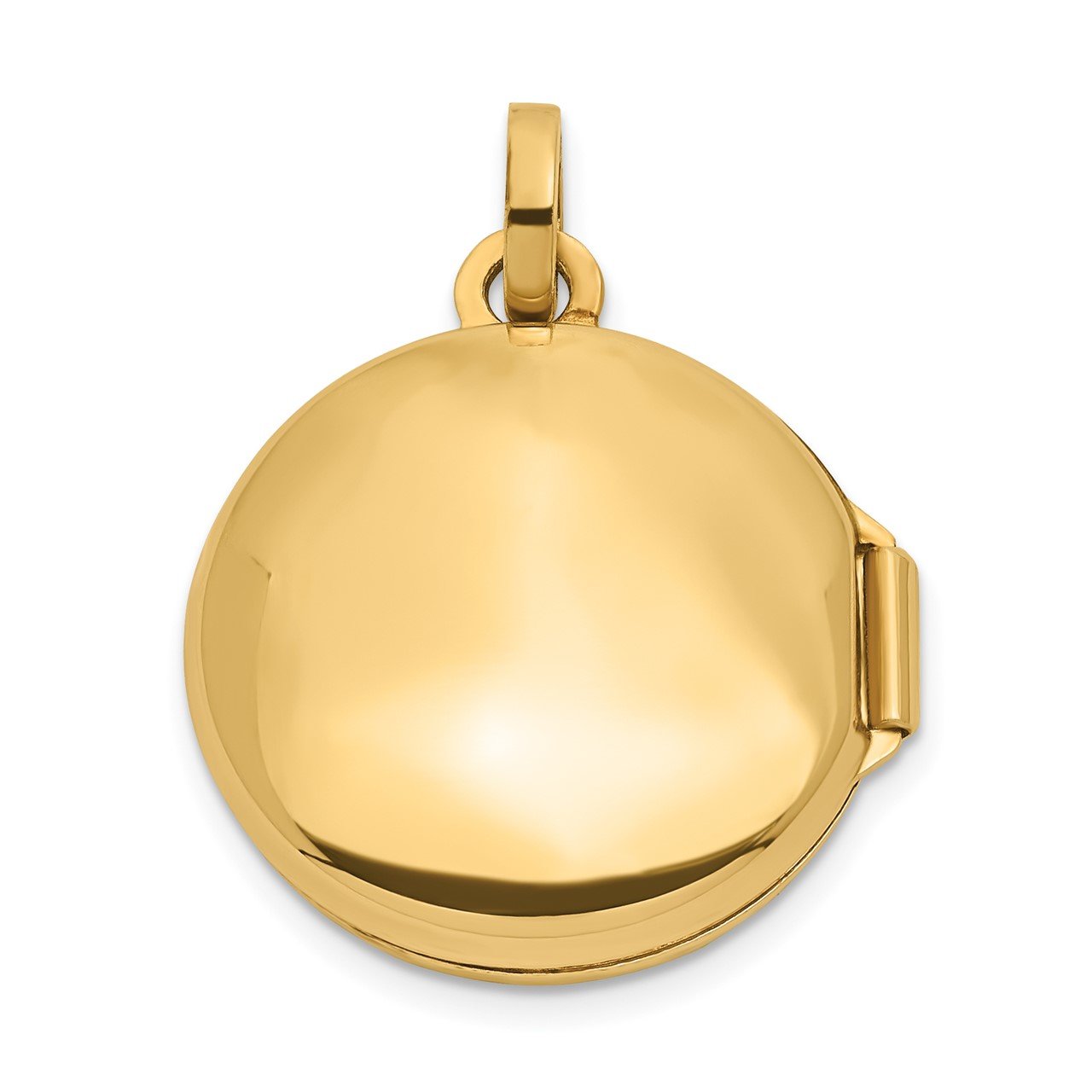 14K Polished and Satin 16mm D/C Round Locket-3
