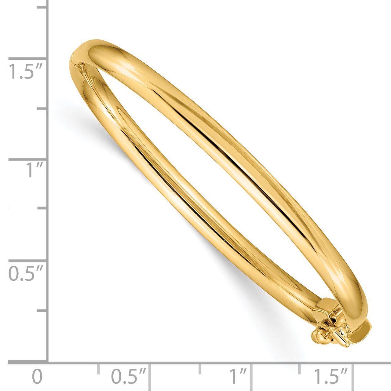 14k Polished Hinged Safety Clasp Baby Bangle-2