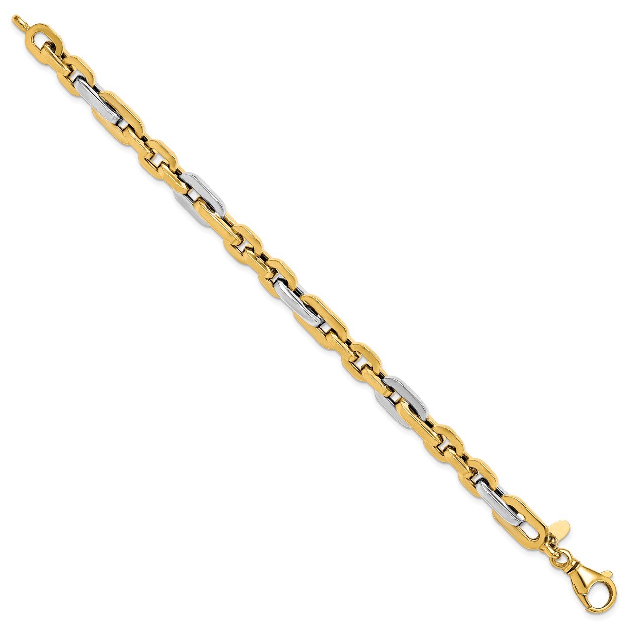 Leslie's 14K Men's Two-tone Polished Link Bracelet-1