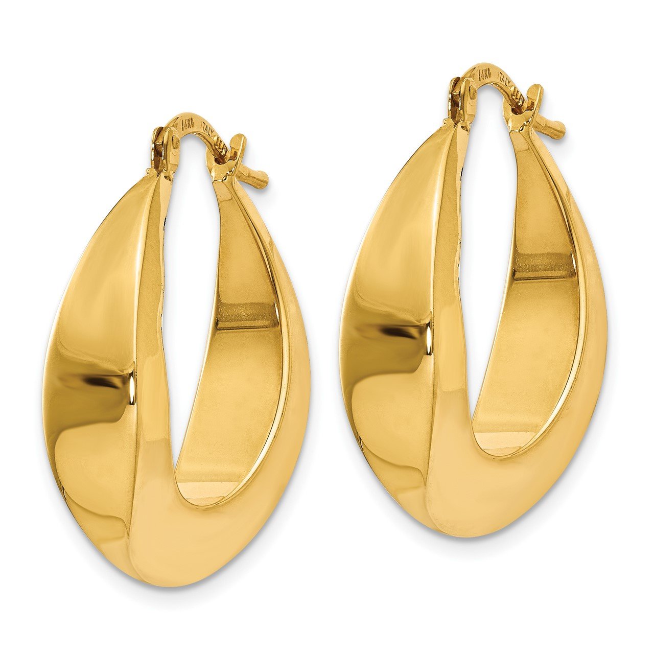 Leslie's 14K Polished Fancy Hoop Earrings-1