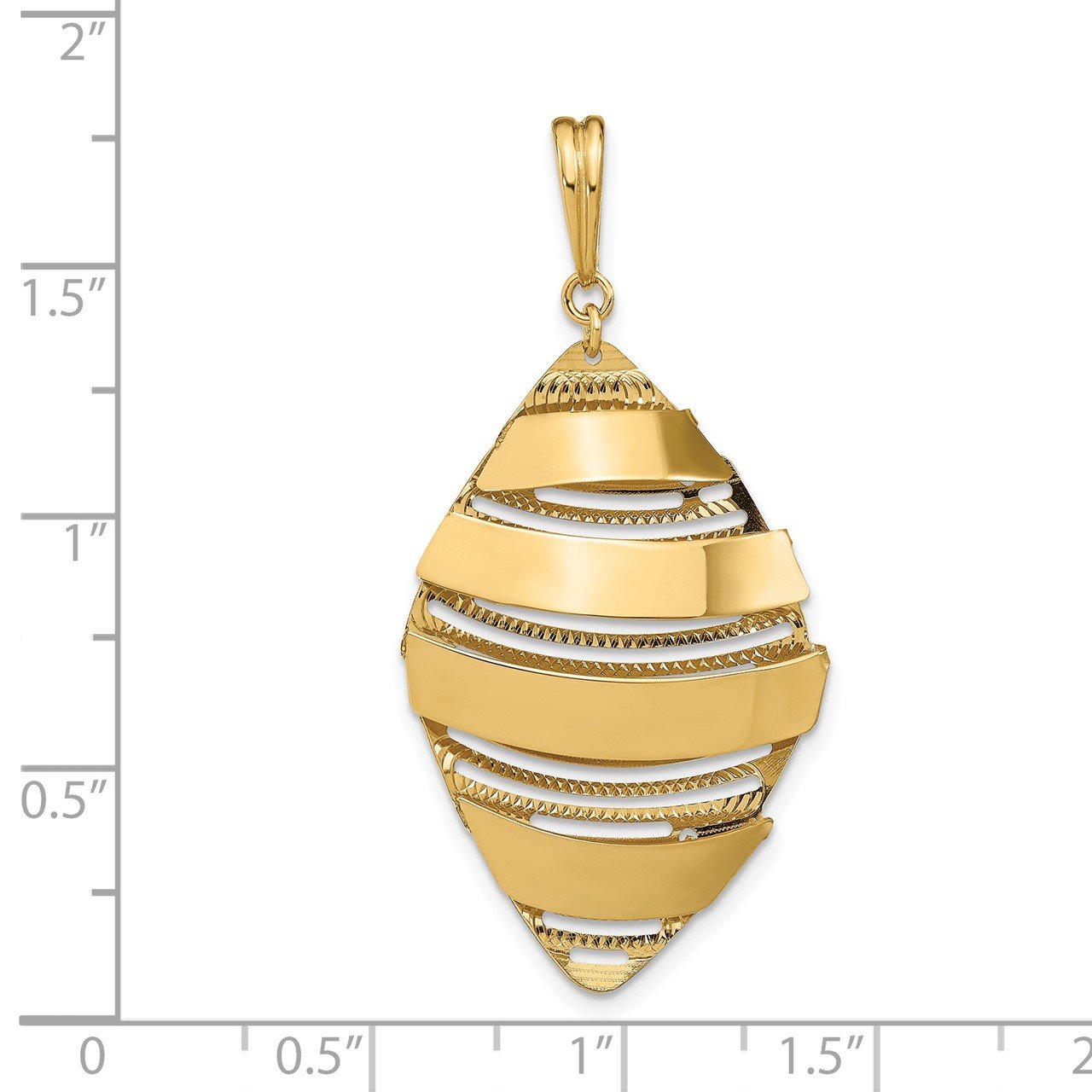 Leslie's 14K Polished Brushed Post Dangle Pendant-3