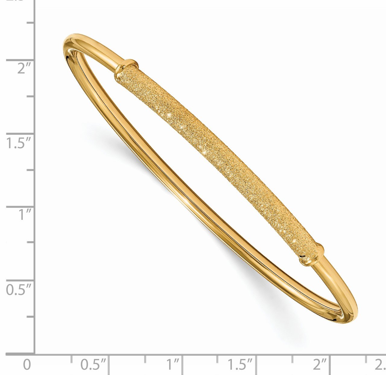 14k Flexible Polished Laser Texture Tube Bangle-2