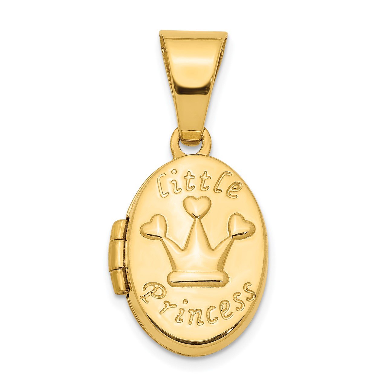 14K Little Princess 16mm Oval Locket Pendant