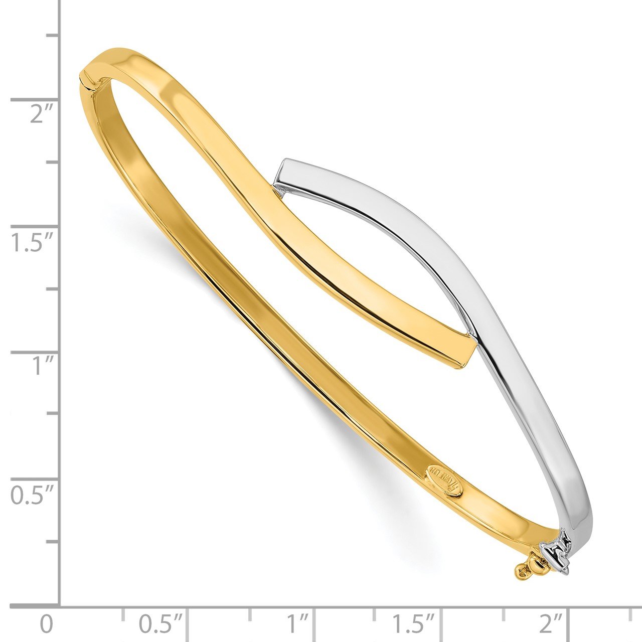 Leslie's 14K Two-tone 3.00mm Fancy Hinged Bangle-2