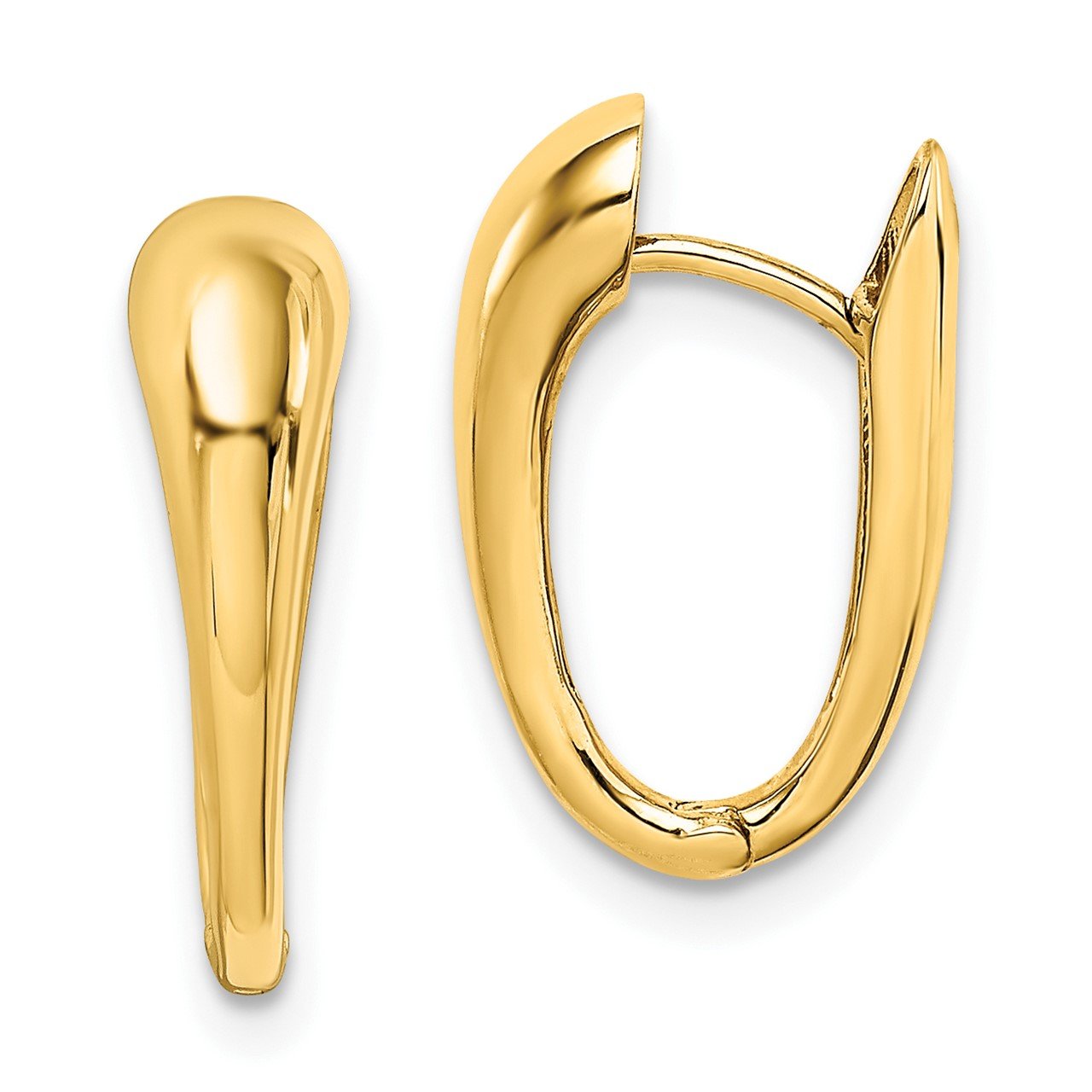 14K Polished Hinged Hoop Earrings