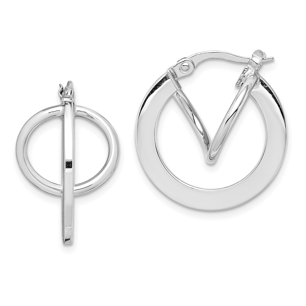 14K White Gold Hoop Earrings