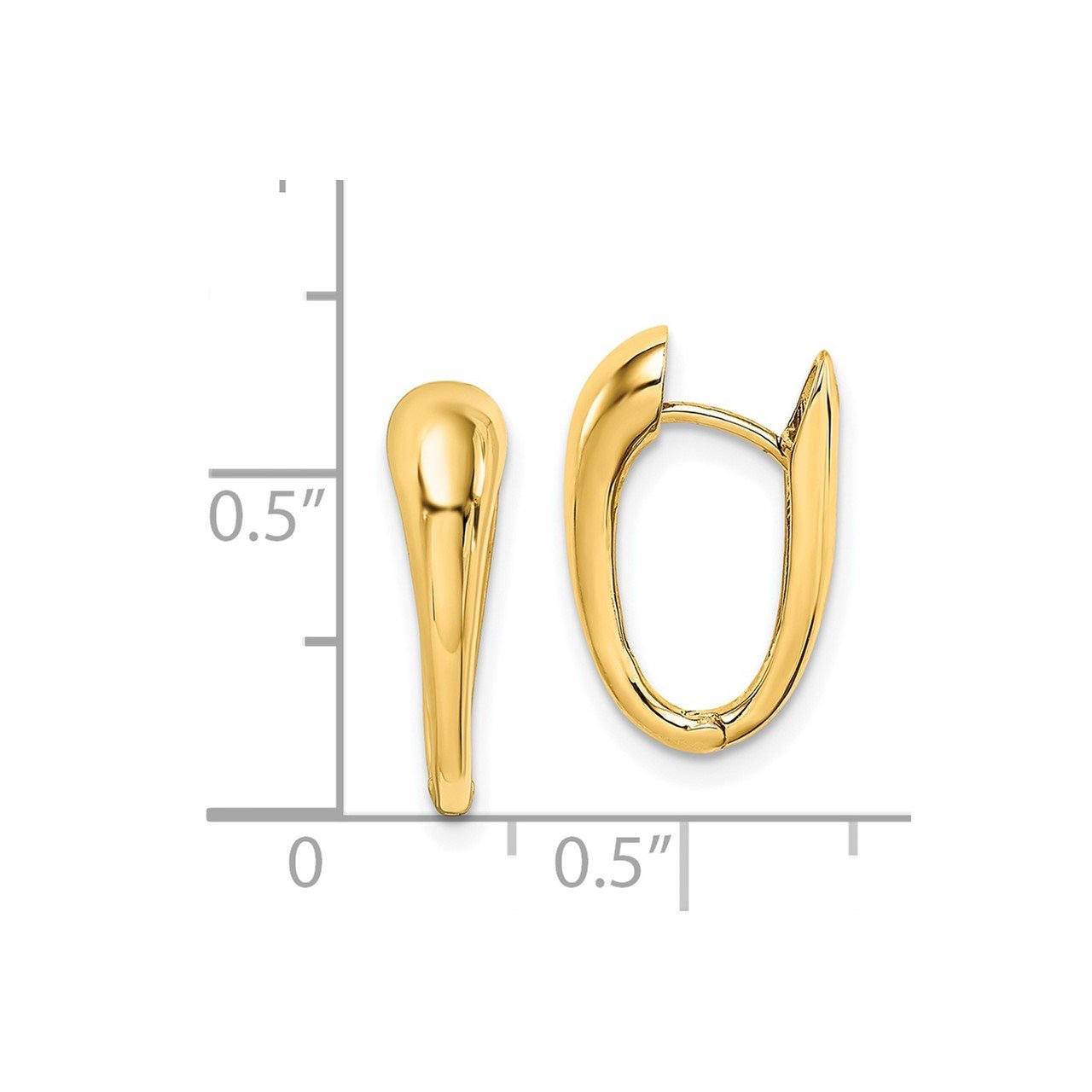 14K Polished Hinged Hoop Earrings-2