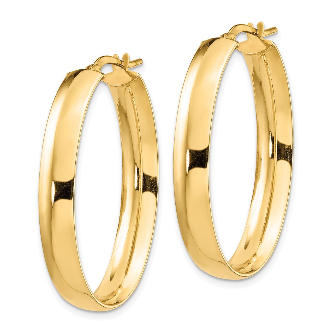 Leslie's 14K 6mm High Polished Oval Hoop Earrings-1